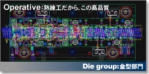 Operative:熟練工だから、この高品質　Die group:金型部門